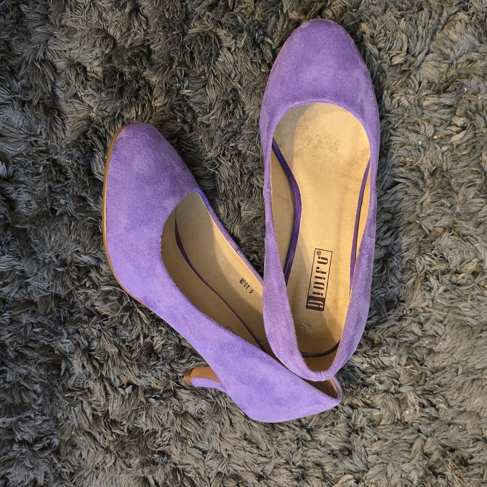 IDIFU Purple Suede Heels